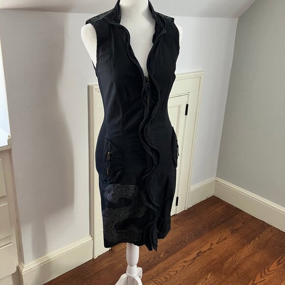 Desigual black sleeveless dress/jacket, XS (US 4) - Picture 1 of 11